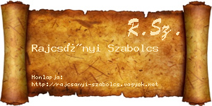 Rajcsányi Szabolcs névjegykártya